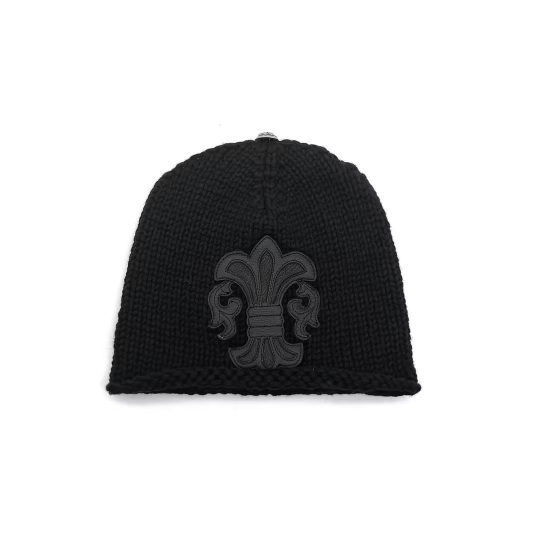 Chrome Hearts Chrome Hearts Black Cashmere Fleur Patch Beanie Size ONE SIZE - 1 Thumbnail