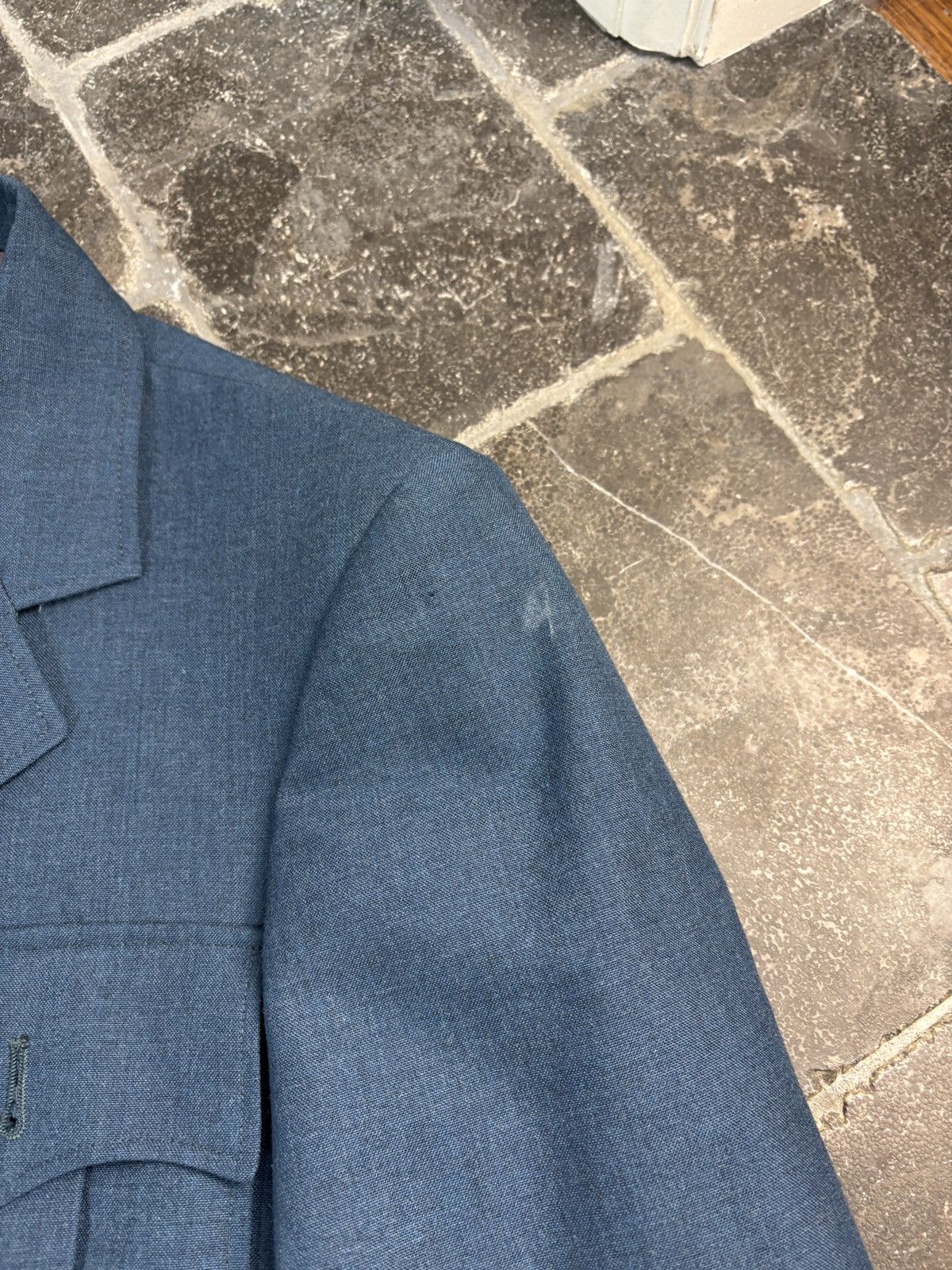 Vintage Vintage Suit Two Piece Uniform Pilot Military Service Blue Size 36R - 16 Thumbnail
