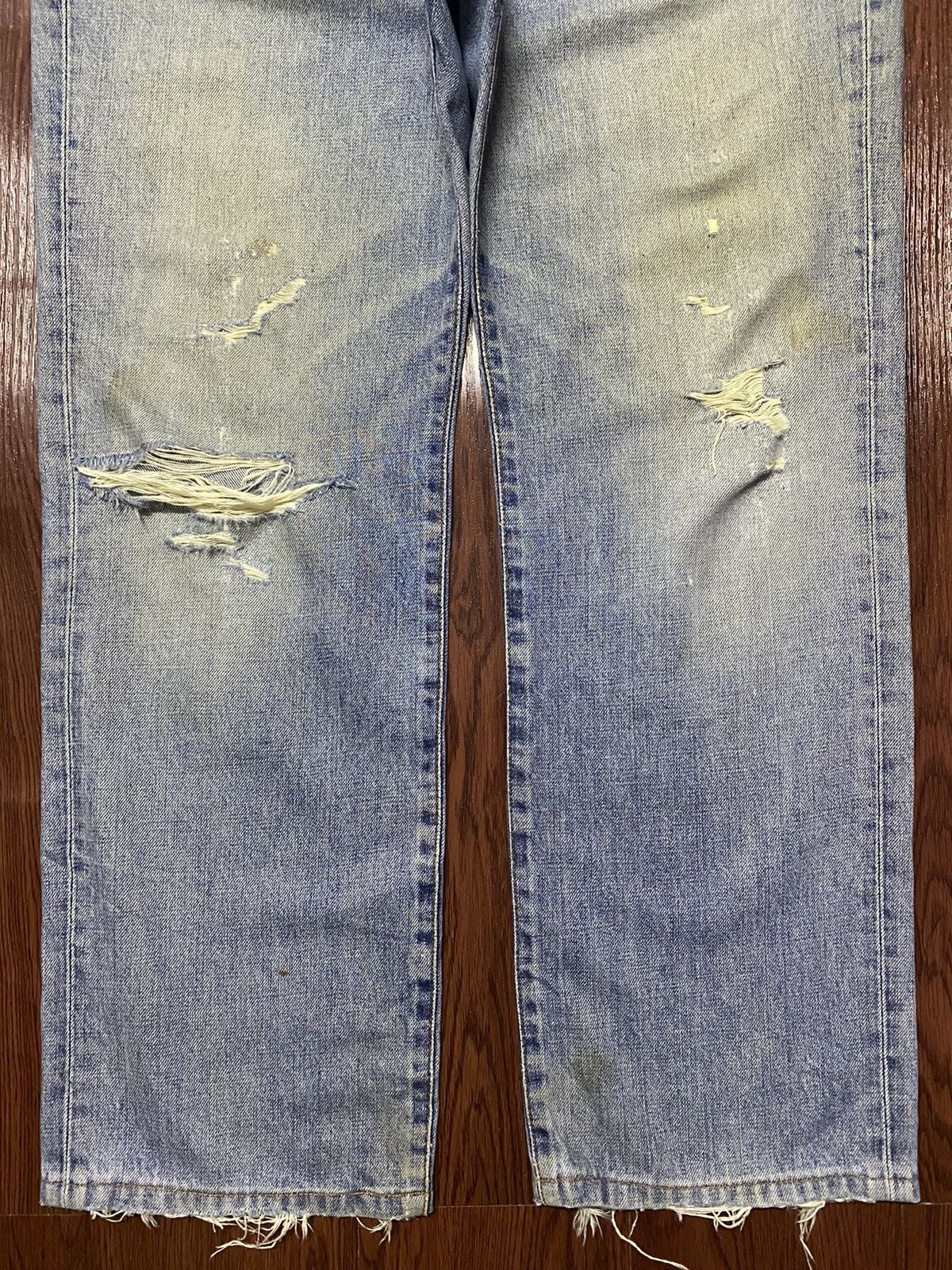 Japanese Brand Vintage Edwin503 Blue Wash Distressed Loose Jeans Size US 32 / EU 48 - 7 Thumbnail