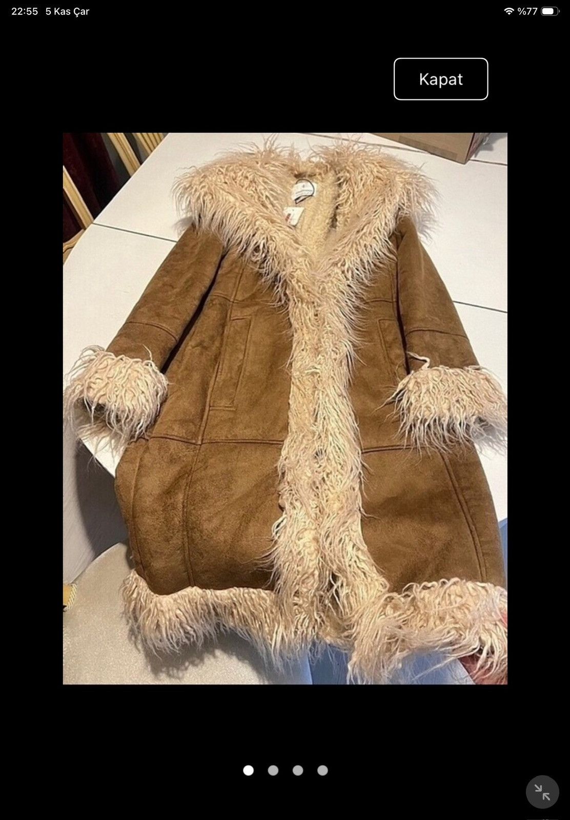 Stradivarius Afghan coat camel penny lane Size S / US 4 / IT 40 - 2 Thumbnail