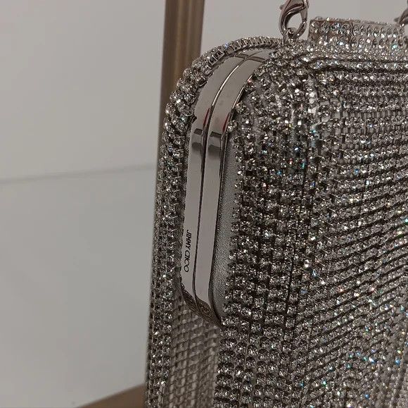 Jimmy Choo Jimmy Choo Micro Cloud Silver Crystal Mini Bag with Fringe Size ONE SIZE - 6 Thumbnail
