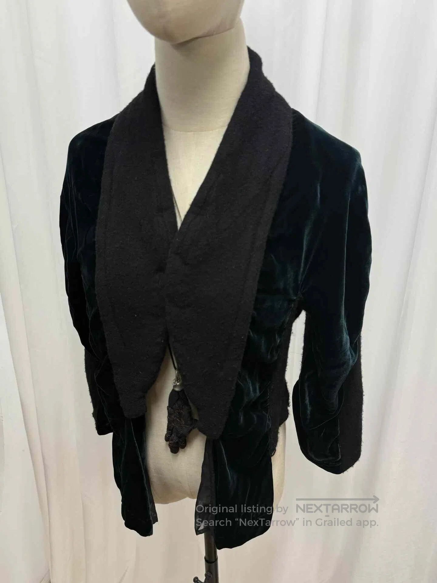Comme des Garcons Comme des Garçons Dark Green Velvet Cape Jacket. Size US M / EU 48-50 / 2 - 8 Thumbnail