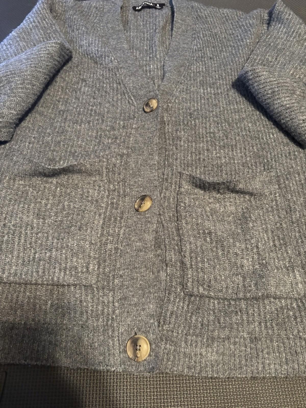NBDN Nobrandedon Aradina Grey Button Up Cardigan Acrylic Woman’s Size Small Size S / US 4 / IT 40 - 4 Thumbnail