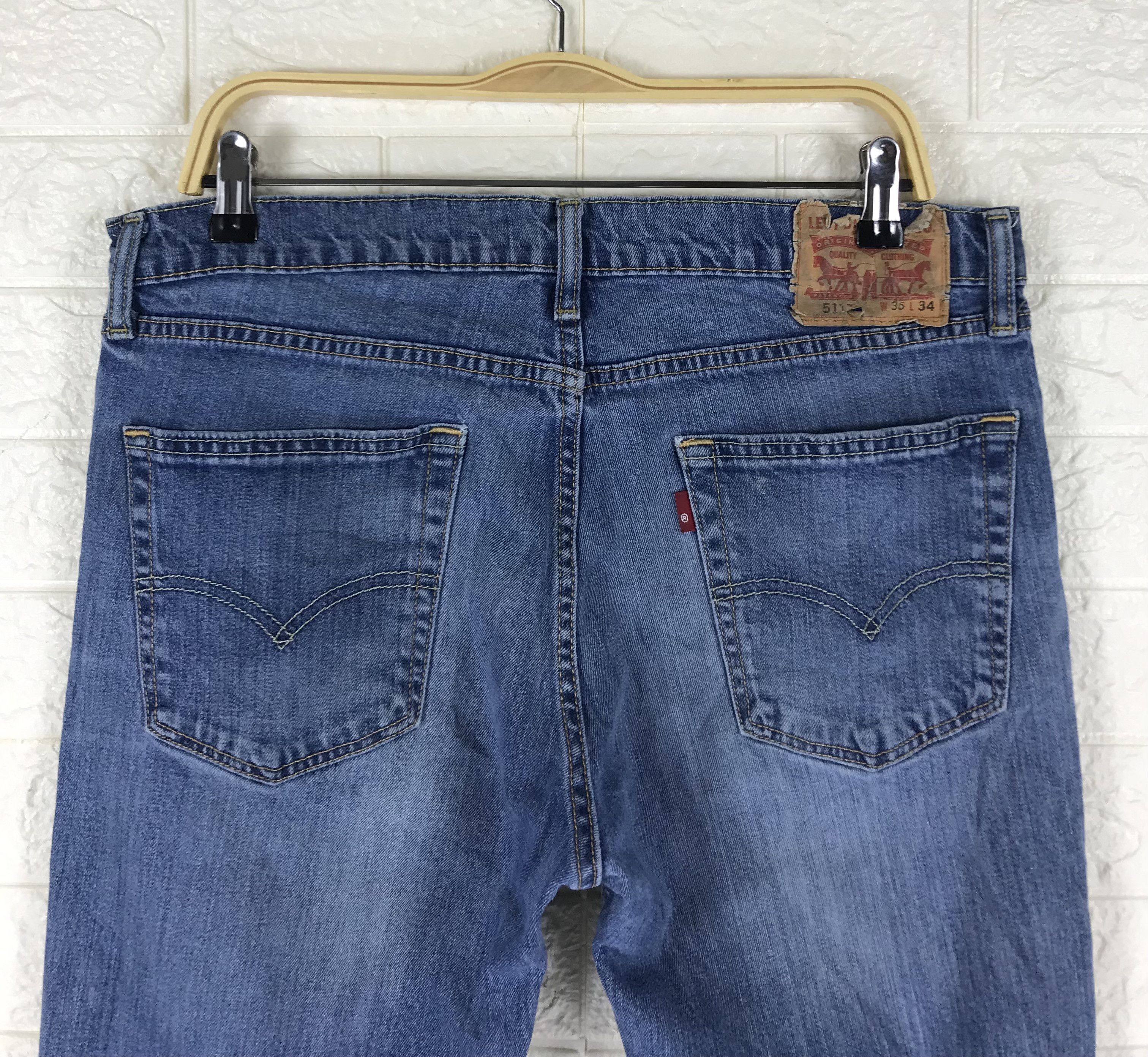 Levi's Vintage Levi's 511 Slim Cut Jeans Blue Washed Denim Size US 36 / EU 52 - 6 Thumbnail