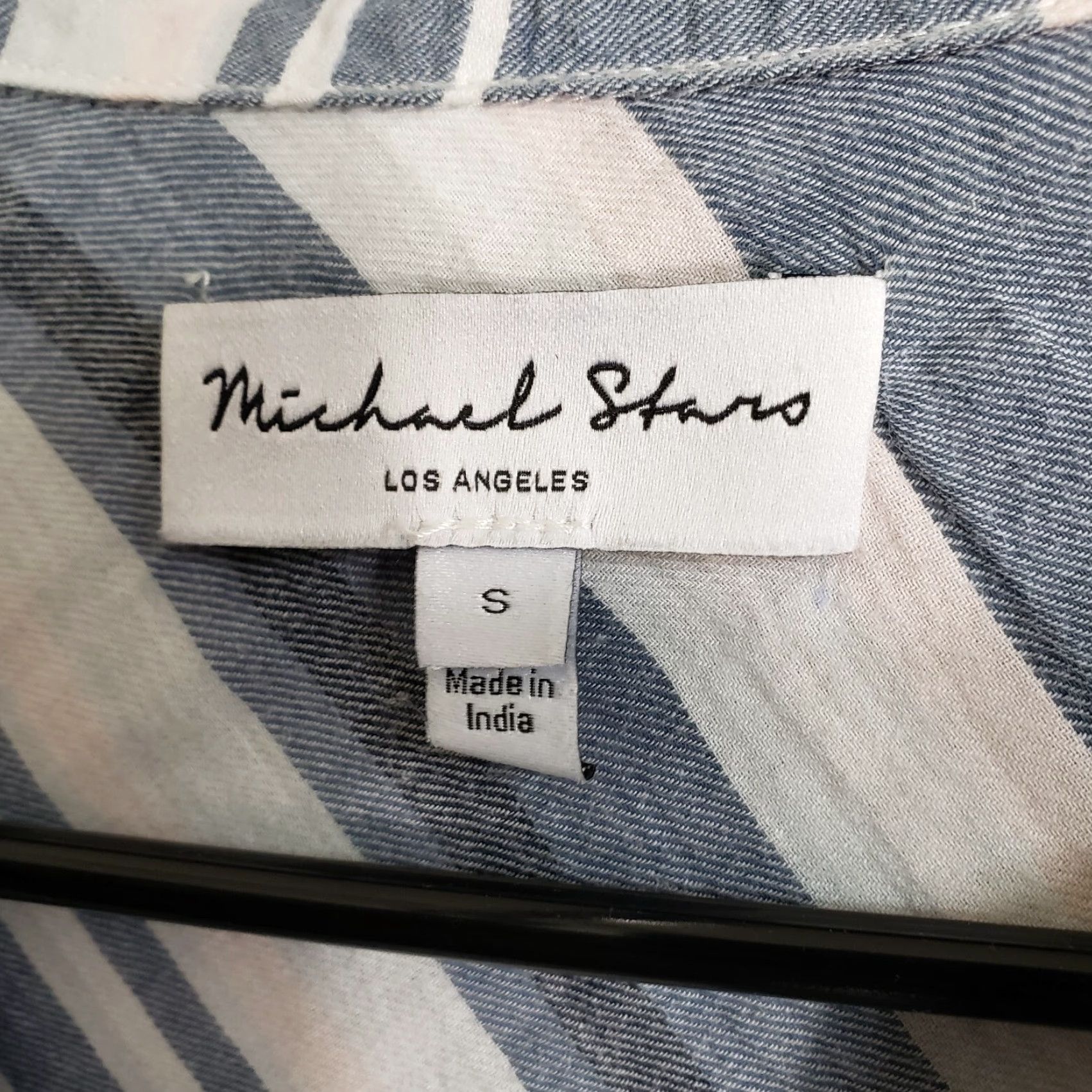 Michael Stars Michael Stars Womens Popover Top Shirt S Blue Striped Long Sleeve Buttons Size S / US 4 / IT 40 - 5 Thumbnail