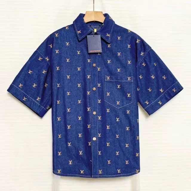 Louis Vuitton Louis Vuitton SS24 Pharrell Logo Denim Shirt Size US M / EU 48-50 / 2 - 1 Thumbnail