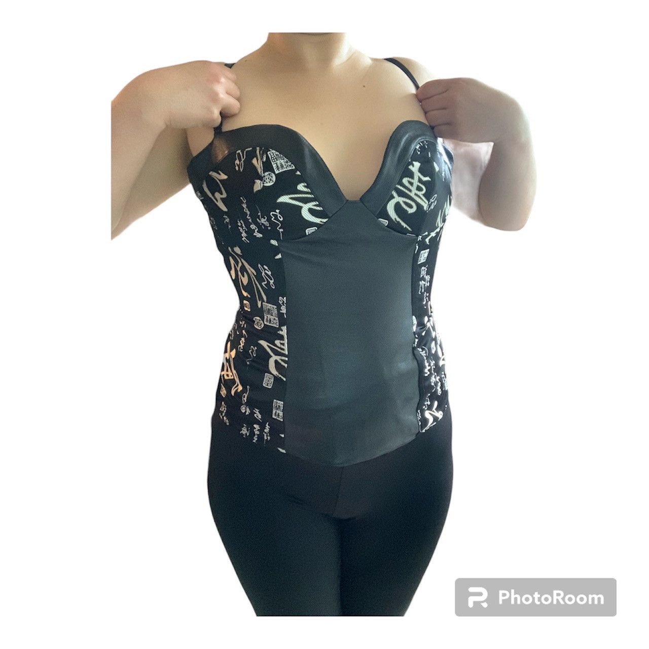 Handmade Hand Made Custom Corset with Chinese Symbols & Lettering Size M / US 6-8 / IT 42-44 - 5 Thumbnail