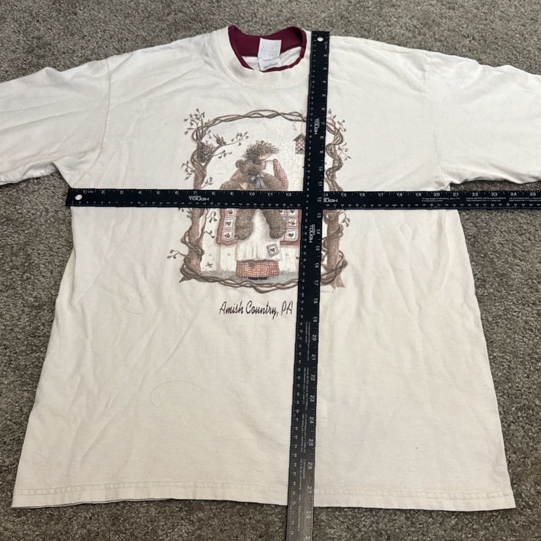 Gildan VINTAGE 90s Amish Country PA Tourist Vacation Teddy Bear T-Shirt Large White Unisex Adults Gildan Shirt 90s Toys Decor Size US L / EU 52-54 / 3 - 8 Thumbnail