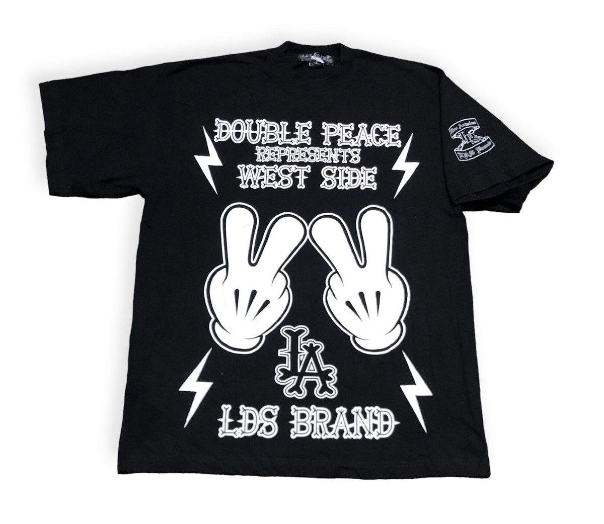 image of Made In USA x Vintage Lds Brand Los Angeles “Double Peace Represents” in Black, Men's (Size Large)