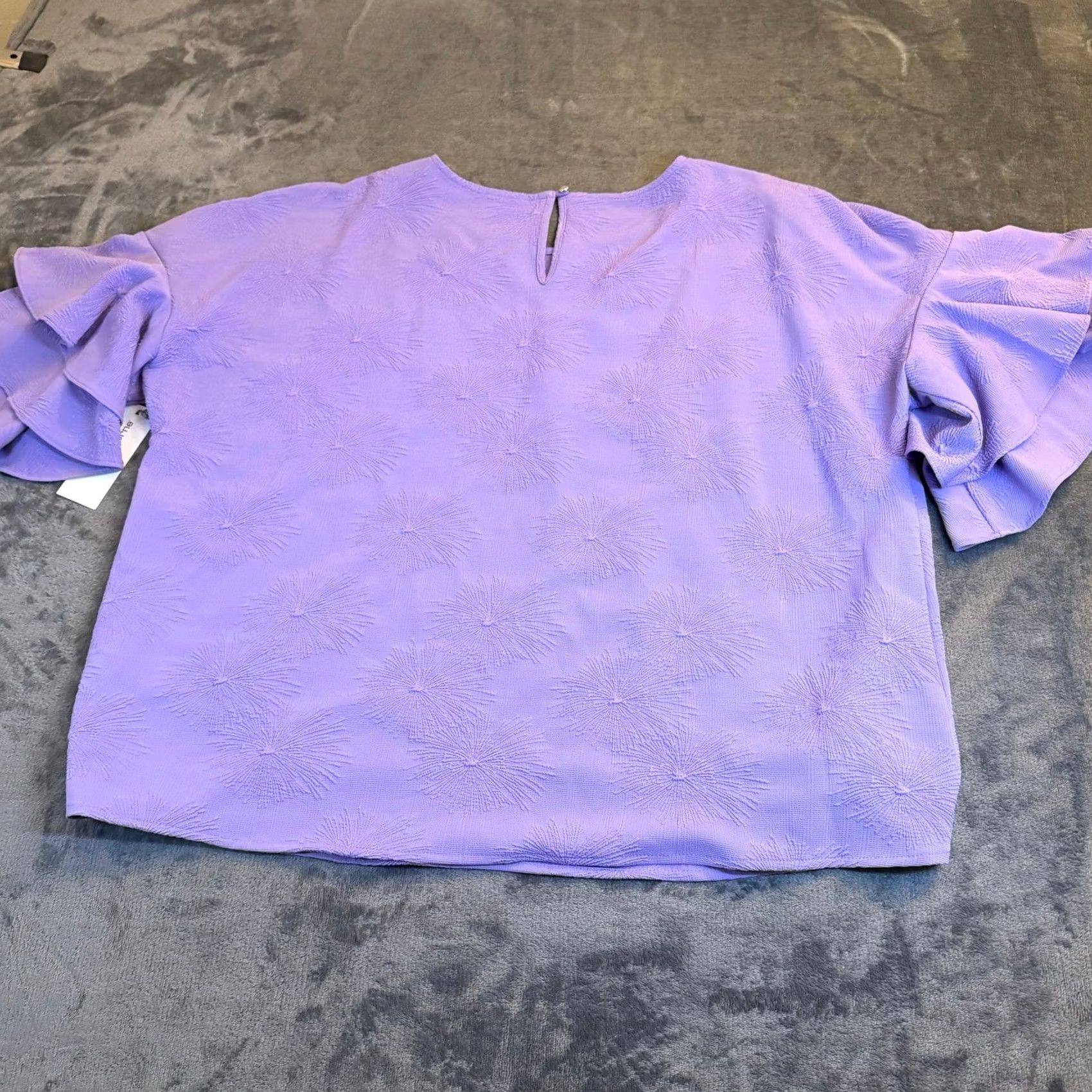 Liz Claiborne VINTAGE Liz Claiborne Purple Textured Flare Sleeve Top Womens XXL 2XL NWT Size XXL / US 16-18 / IT 52-54 - 5 Thumbnail