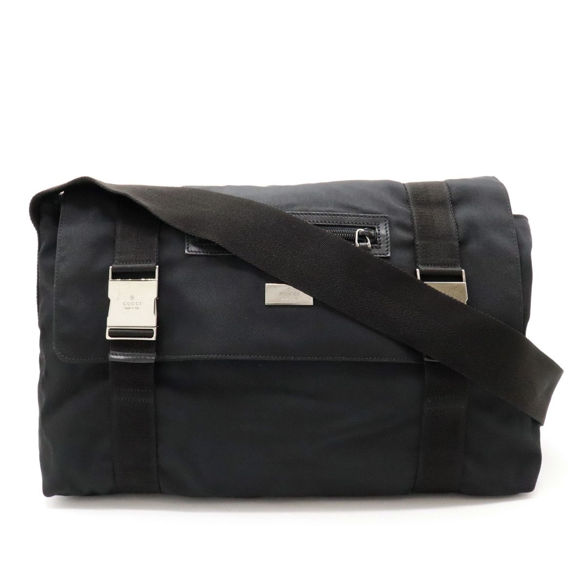 Gucci Gucci Gucci Nylon Canvas Leather Shoulder Messenger Bag 122374 Canvas Crossbody Bag 122374 in Very Good Condition Size ONE SIZE - 1 Thumbnail