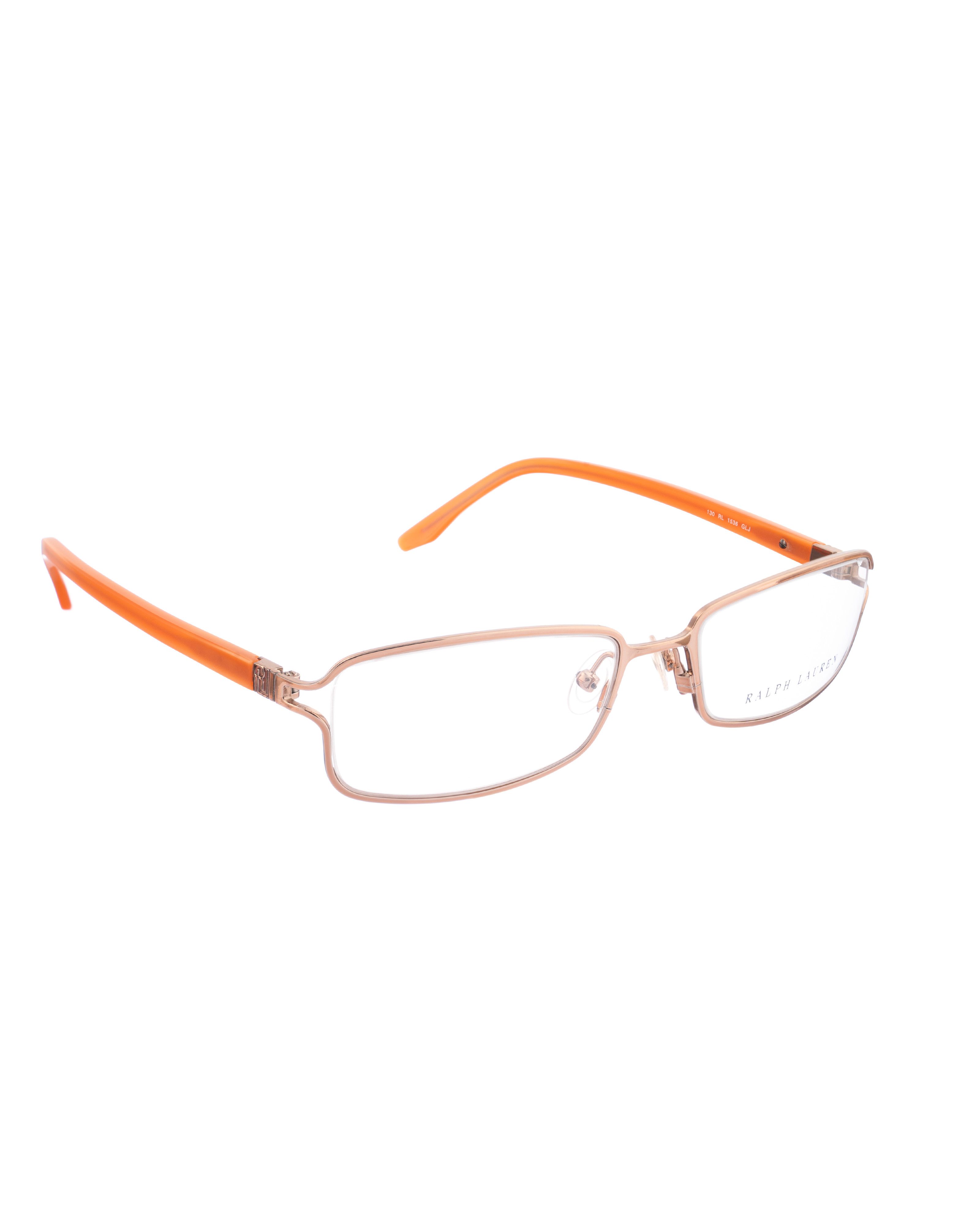 Ralph Lauren Ralph Lauren 00s Gold and Orange Rectangular Glasses Size ONE SIZE - 2 Thumbnail