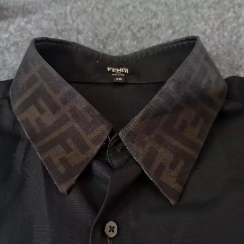 Fendi Fendi Logo Collar Long Sleeve Shirt Size US M / EU 48-50 / 2 - 5 Thumbnail