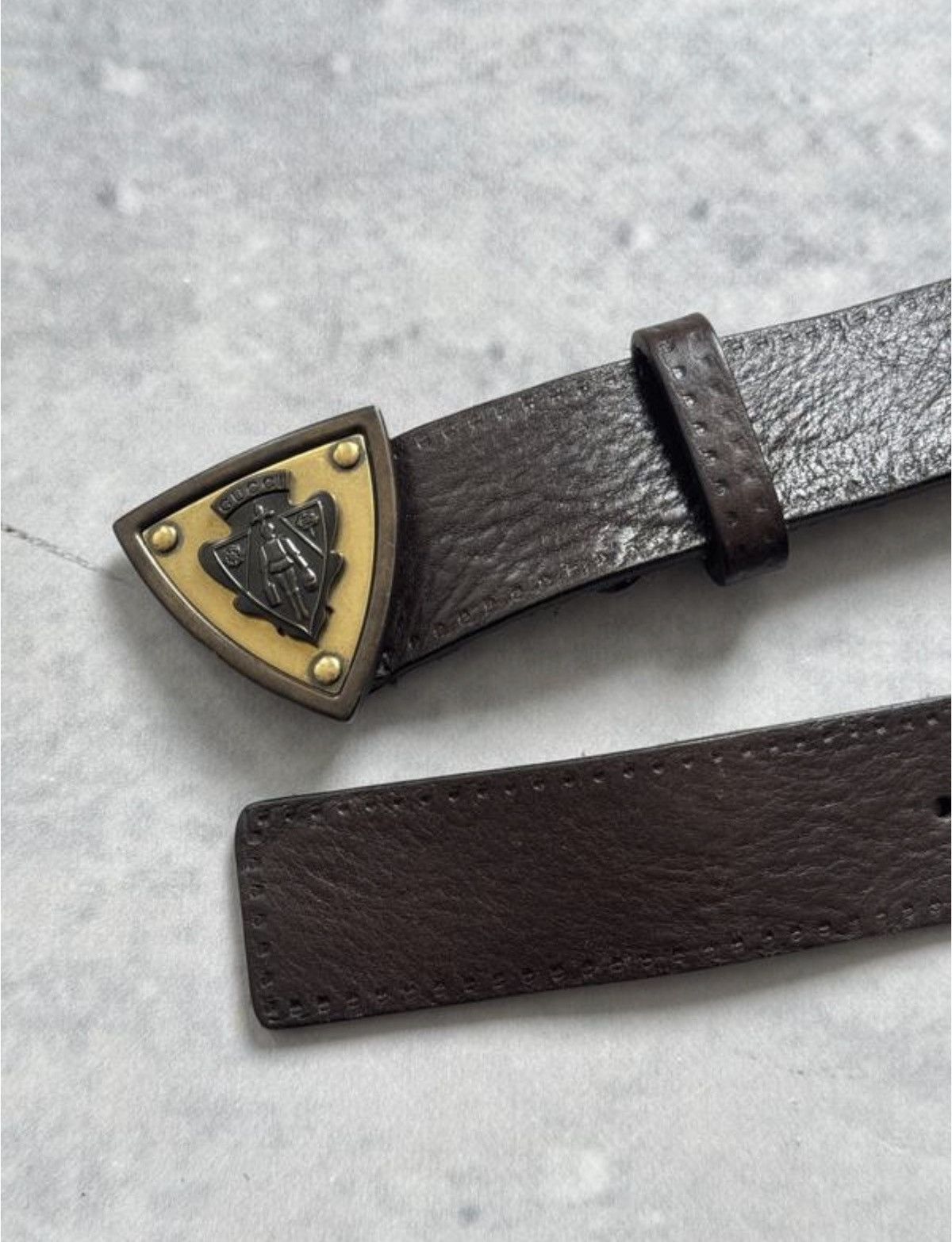 Gucci GUCCI Frida Giannini 2007 Shield Buckle Leather Belt Demna Size ONE SIZE - 2 Thumbnail