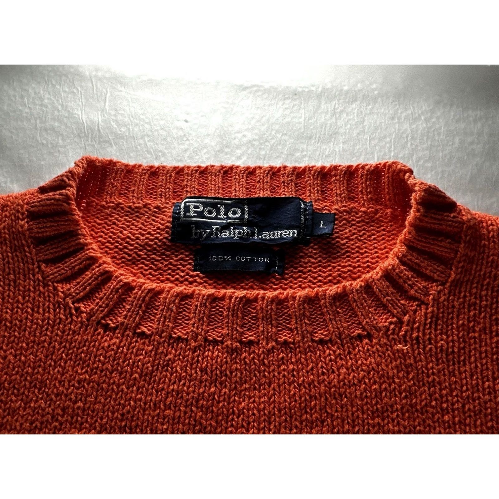Polo Ralph Lauren VTG Polo Ralph Lauren Cotton Knit Orange Sweater Mens Large Green Pony Shirt Regular Knit Style Pullover 90s Vintage Size US L / EU 52-54 / 3 - 5 Thumbnail