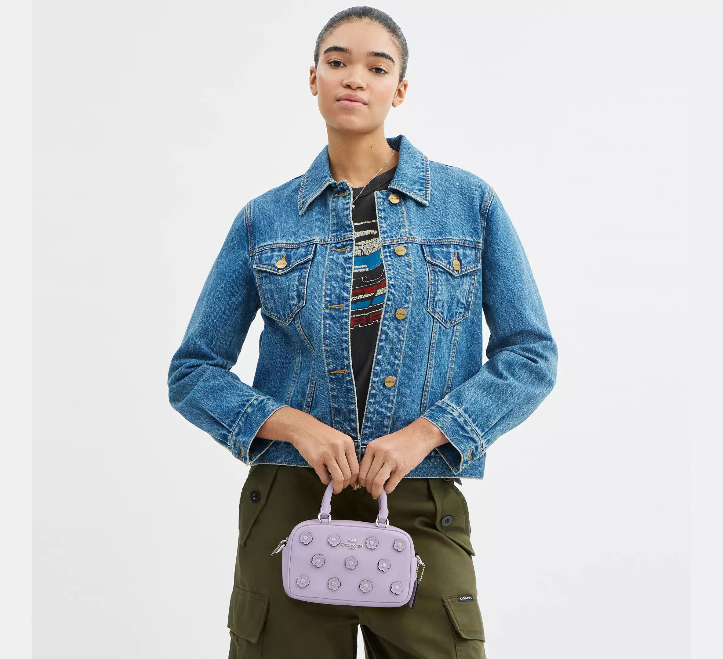 Coach Satchel Crossbody Bag With Floral Applique CAJ99 Size ONE SIZE - 7 Thumbnail