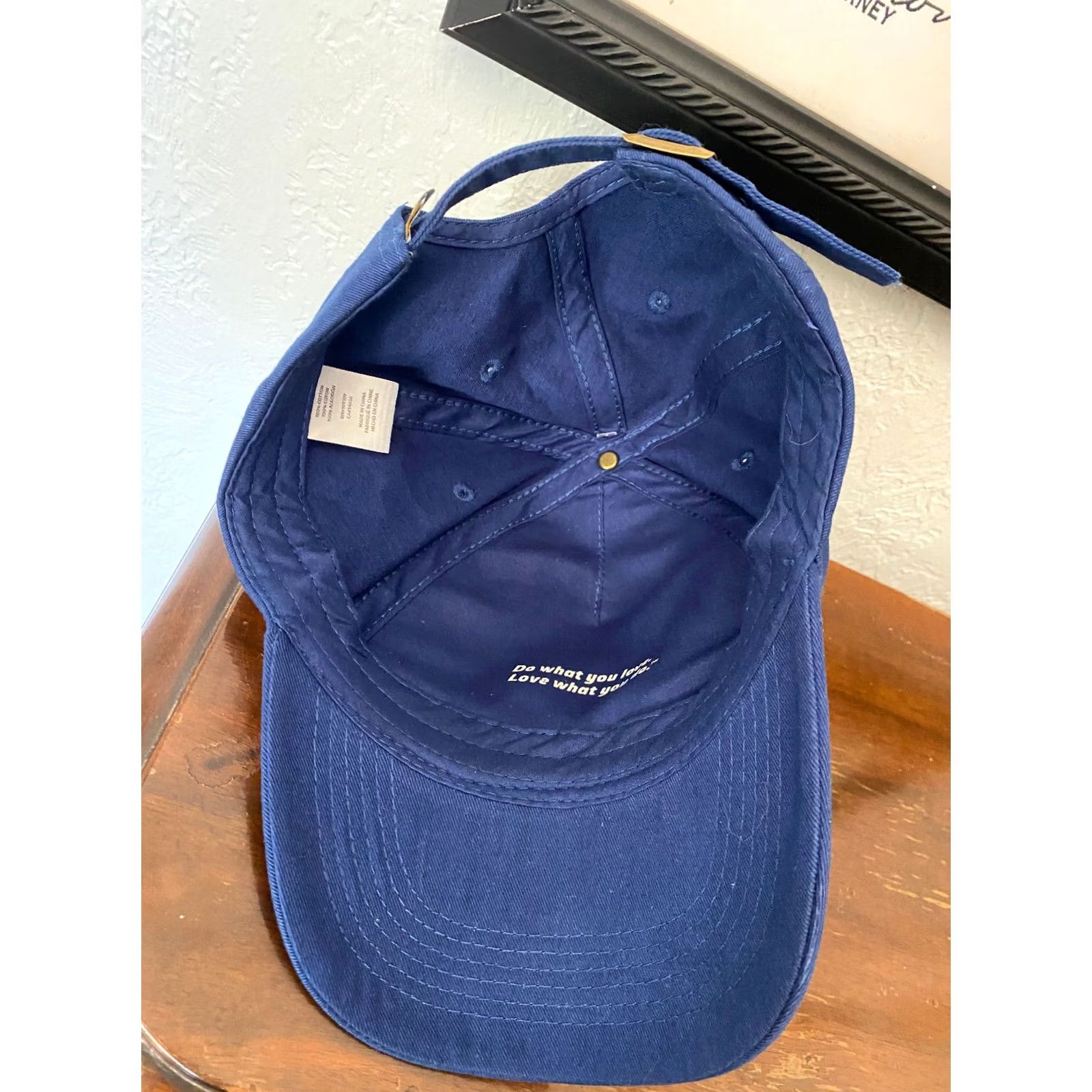 Life is Good Life is Good CAP WITH quilted plaid design STRAPBACK Blue Mens Adult Size Blue Pattern Plaid Baseball Cap EUC Size ONE SIZE - 4 Thumbnail