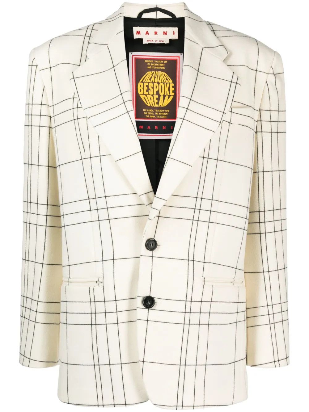 Marni o1y1025 Blazer in Cream/Black Size S / US 4 / IT 40 - 1 Thumbnail