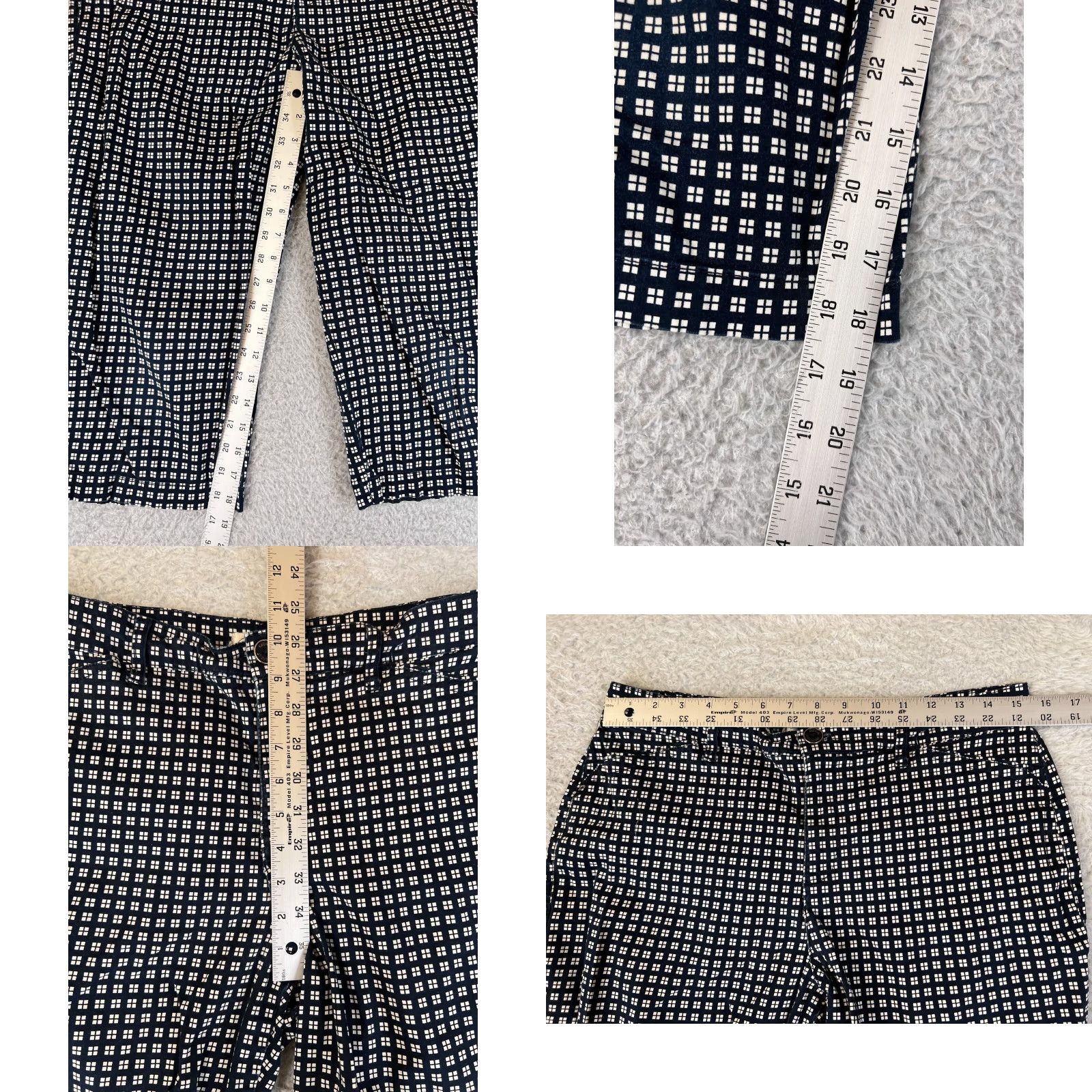 Gloria Vanderbilt Gloria Vanderbilt Pants Women's Capri 8 Blue White Aztec Knit Mid Rise 30x18 Size 30" / US 8 / IT 44 - 8 Thumbnail