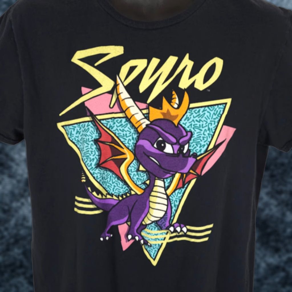 Vintage Spyro T Shirt Womens Size Large Black PlayStation Video Game Size L / US 10 / IT 46 - 1 Thumbnail