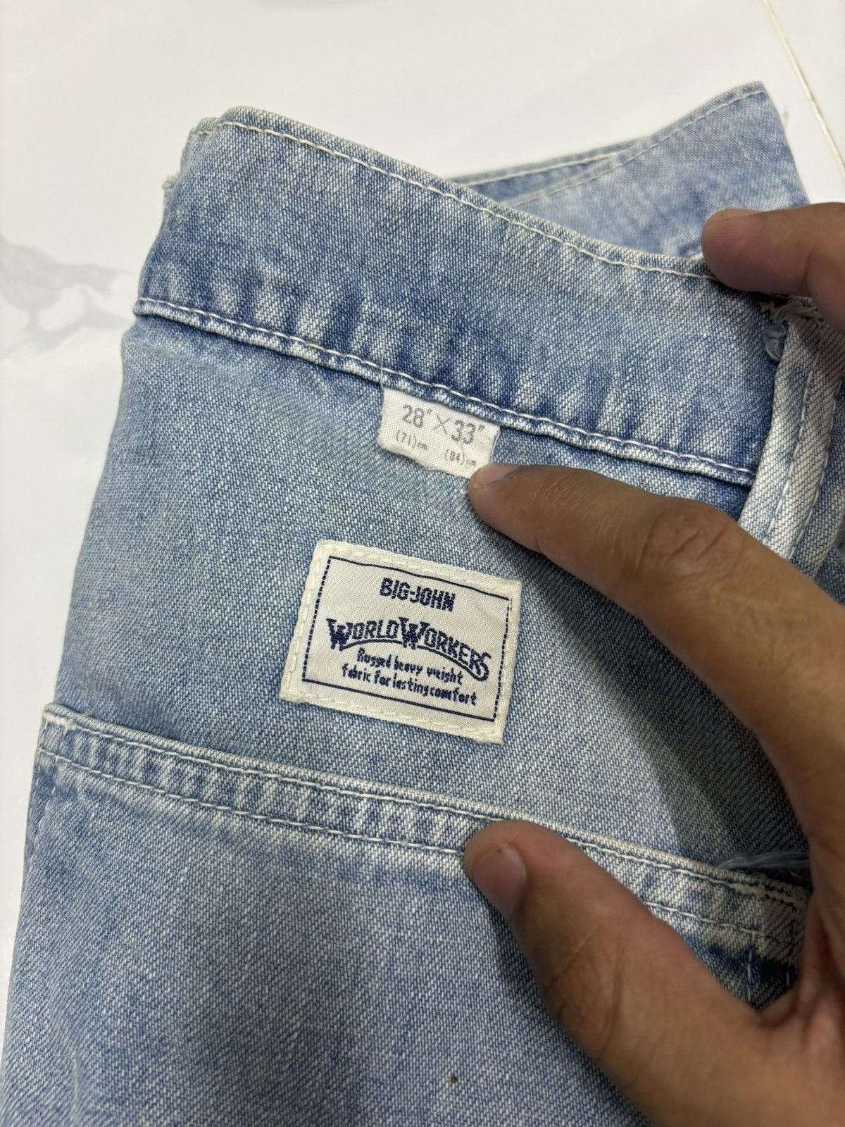 Big John × Carhartt RARE VINTAGE BIG JOHN ACID WASH CARPENTER PANTS Size US 26 / EU 42 - 10 Thumbnail