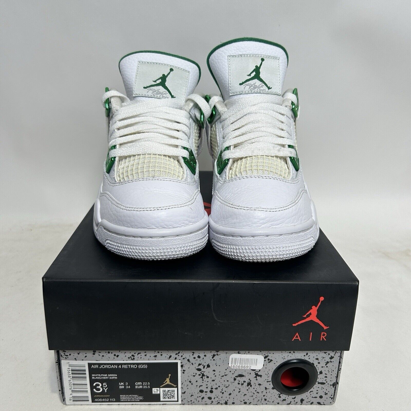 Jordan Brand Nike Shoes Air Jordan 4 Retro GS “Metallic Green” 2024 Size US 5 / IT 35 - 2 Thumbnail