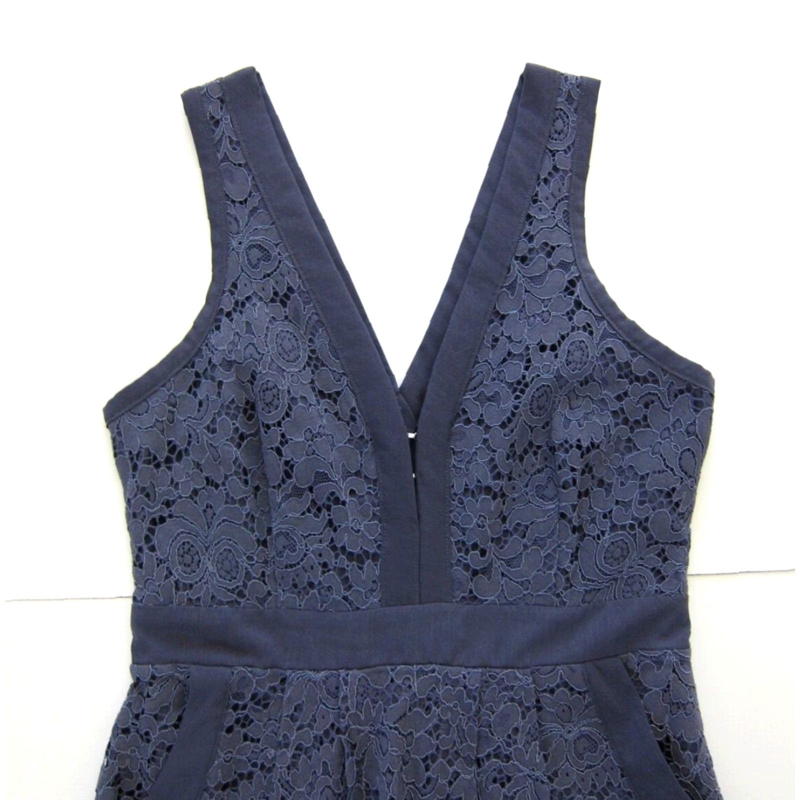 Free People Free People Dress Blue Embroidered Floral Sleeveless Pocket Fit Flare Tank XS Size XS / US 0-2 / IT 36-38 - 3 Thumbnail