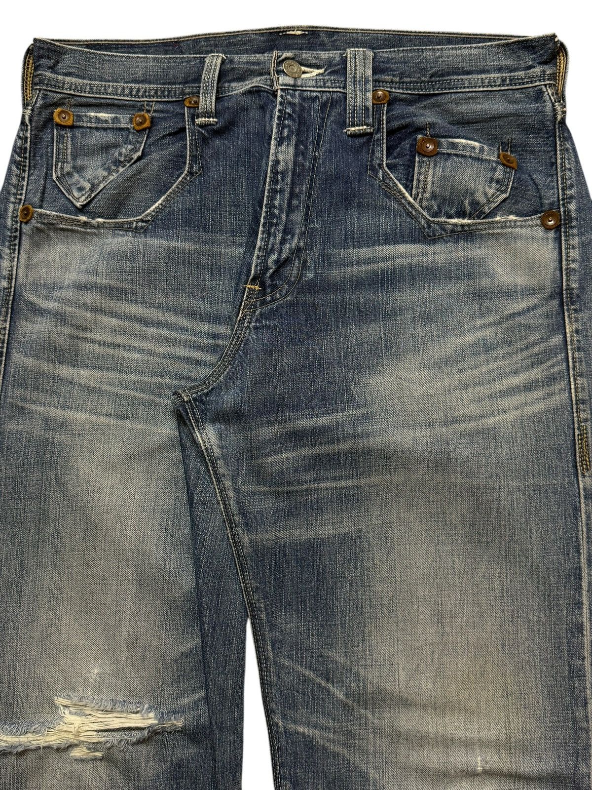 Levi's Vintage Y2K Levis 503 Faded Wash Distress Wide Leg Baggy Size US 32 / EU 48 - 3 Thumbnail