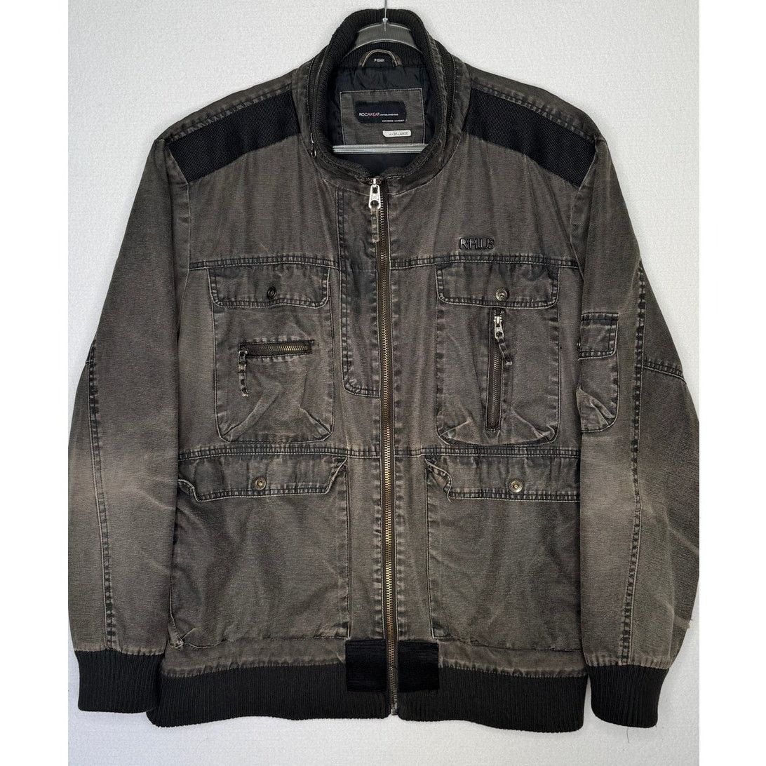 Rocawear Y2K Rocawear R Plus Gray Utility Bomber Jacket Tagged 3XL Size US XXL / EU 58 / 5 - 5 Thumbnail