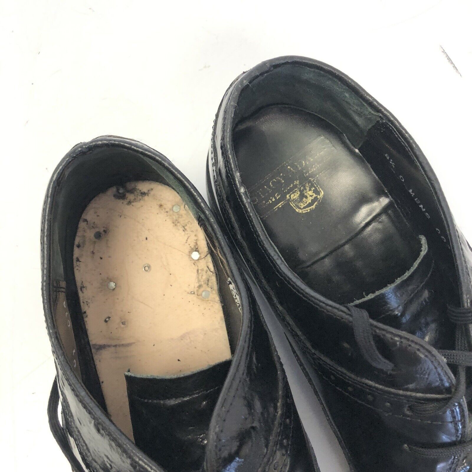 Stacy Adams Vtg Stacy Adams Black Patent Leather OSTRICH Grain Shoes Size US 8.5 / EU 41-42 - 9 Thumbnail
