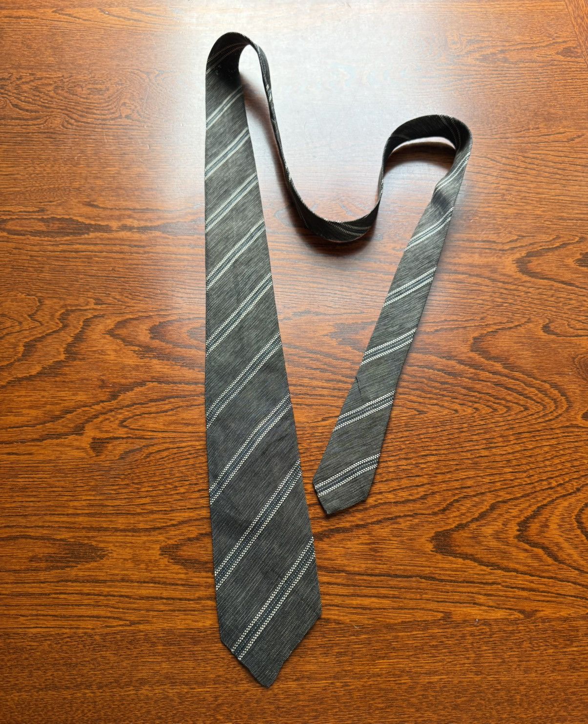 Other Nishijin Ori Botanical Stripe Tie – Handwoven Elegance Size ONE SIZE - 2 Thumbnail