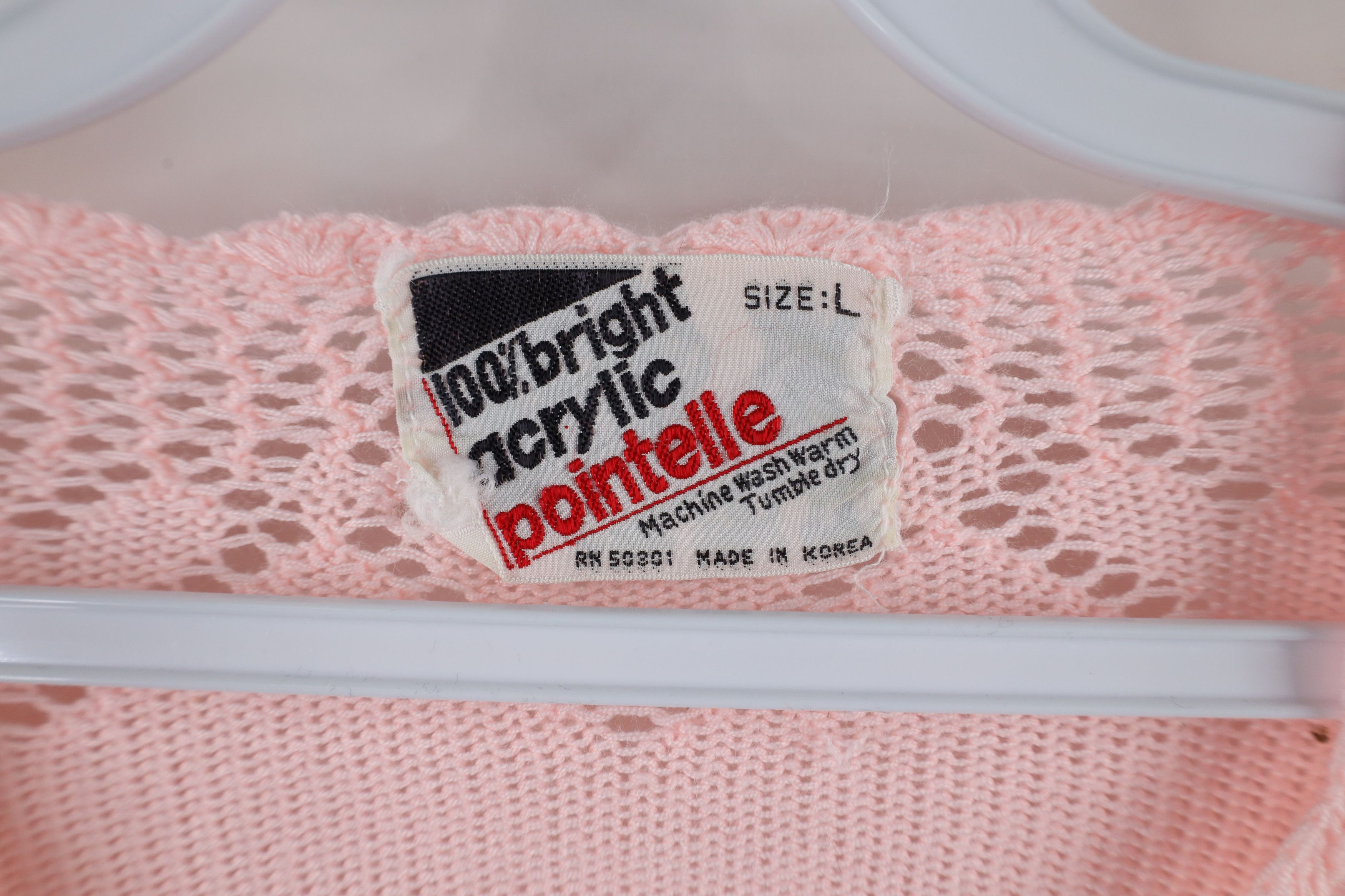 Vintage Vintage 70s Streetwear Flared Sleeve Knit Sweater Pink Size L / US 10 / IT 46 - 8 Thumbnail