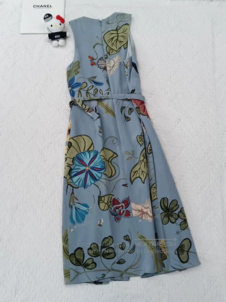 Gucci Gucci Blue printed silk dress Size S / US 4 / IT 40 - 3 Thumbnail