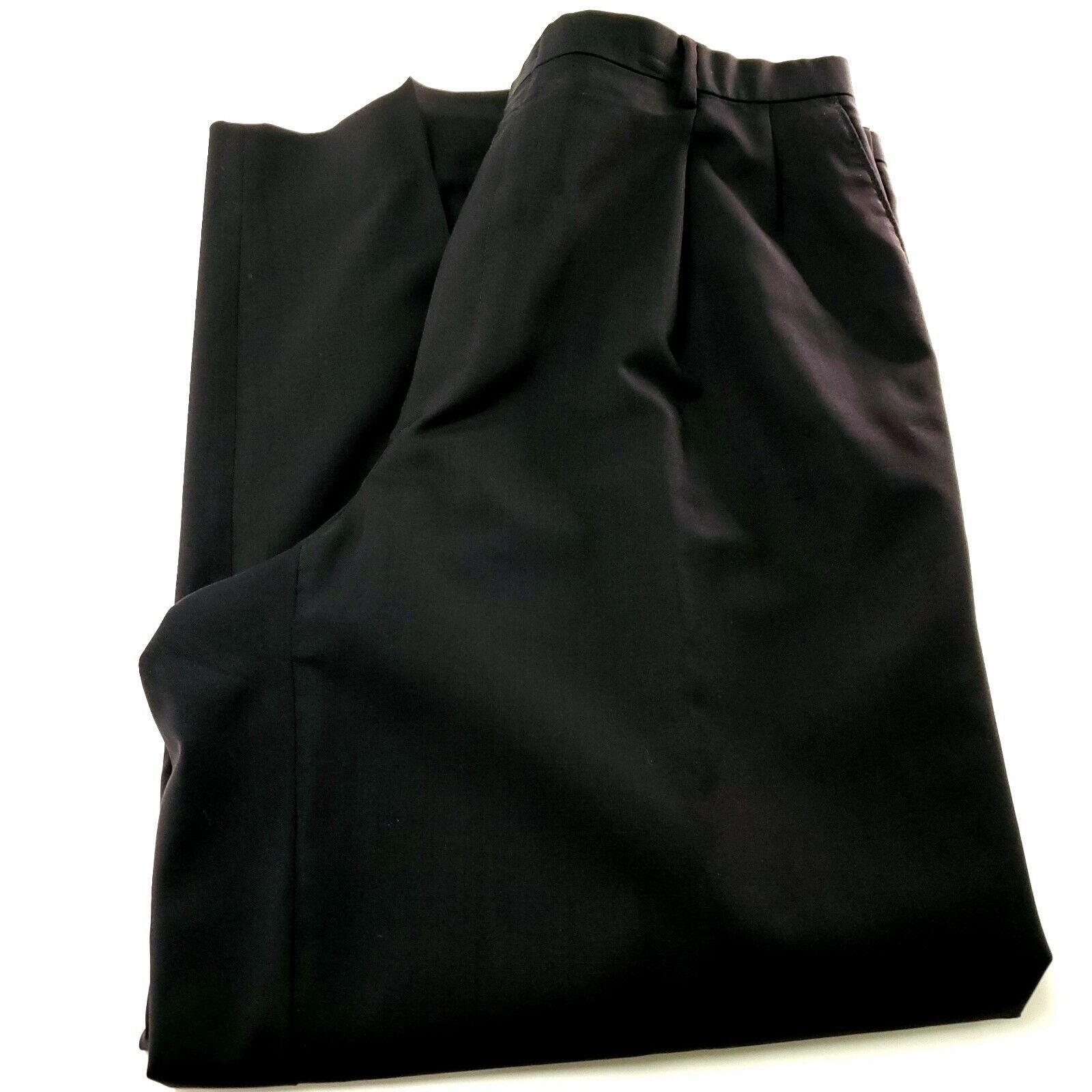 Hart Schaffner Marx Hart Schaffner Marx Wool Dress Pants 36/29 Black Pleated Mid Size 36R - 1 Thumbnail