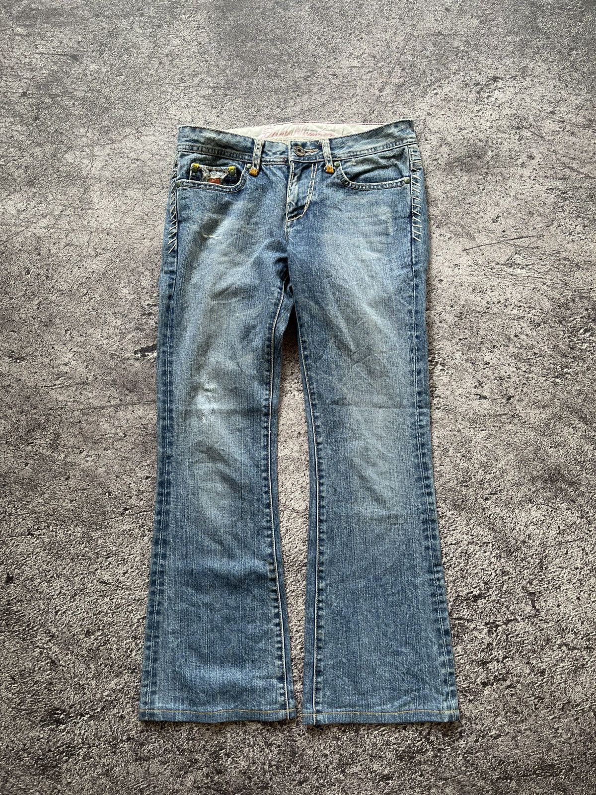 Japanese Brand Vintage Jepanese Brand Blue Faded Wash Style Flare Jeans Size 29" - 4 Thumbnail