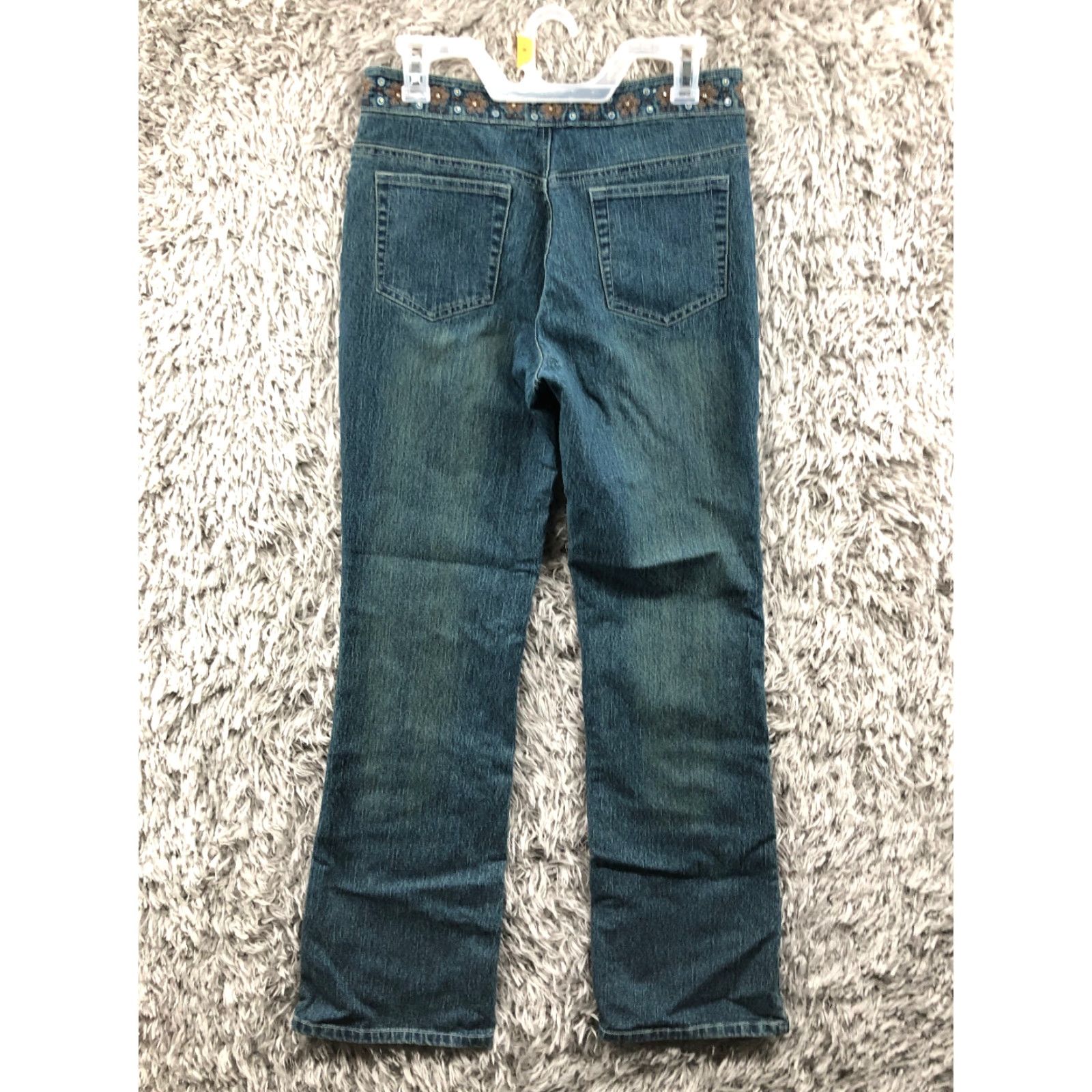 Denime Cosmopolitan Jeans Female Regular Dark Wash Blue Denim Mid Rise 8 - 5-Pocket Bootcut Cotton Pants Womens Size 8 Blue Size 30" / US 8 / IT 44 - 5 Thumbnail