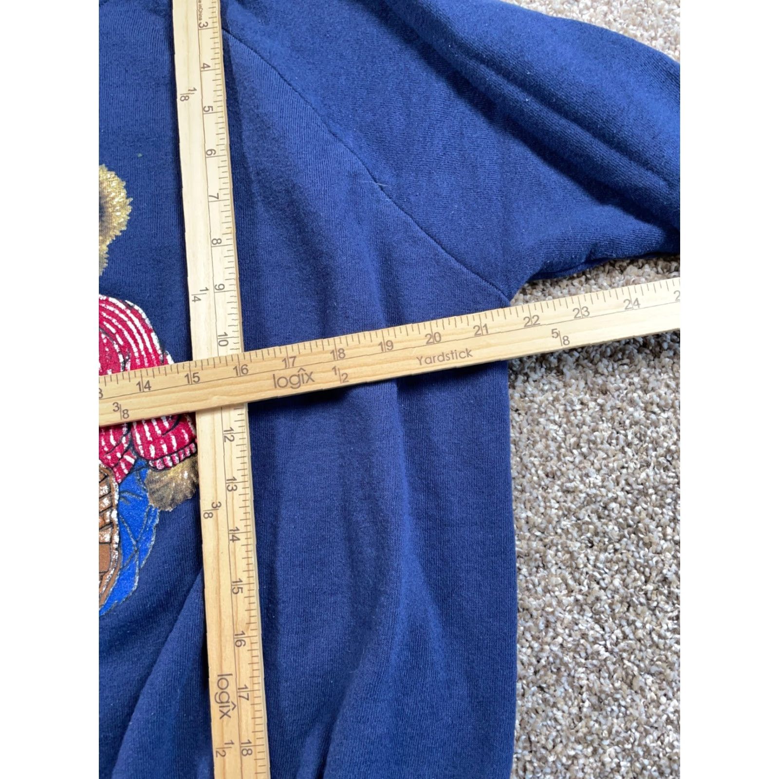 Hanes VTG 90s Winter Teddy Bear Motif Sweatshirt Adult Large Blue Raglan Sleeves 50/50 Size US L / EU 52-54 / 3 - 7 Thumbnail
