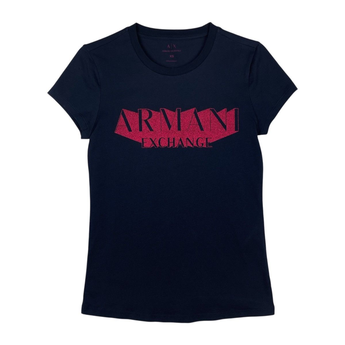Armani × Armani Exchange Armani Exchange Glitter Logo S/S T-Shirt Size XS / US 0-2 / IT 36-38 - 2 Thumbnail