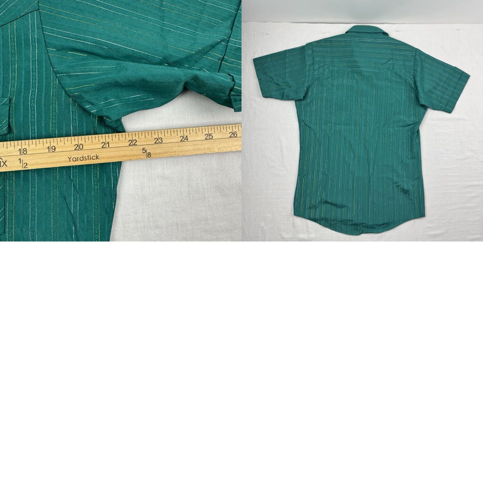 Vintage VINTAGE Ely Cattleman Pearl Snap Shirt Adult 15 Green Striped Western Cowboy 90s Mens Size US M / EU 48-50 / 2 - 8 Thumbnail