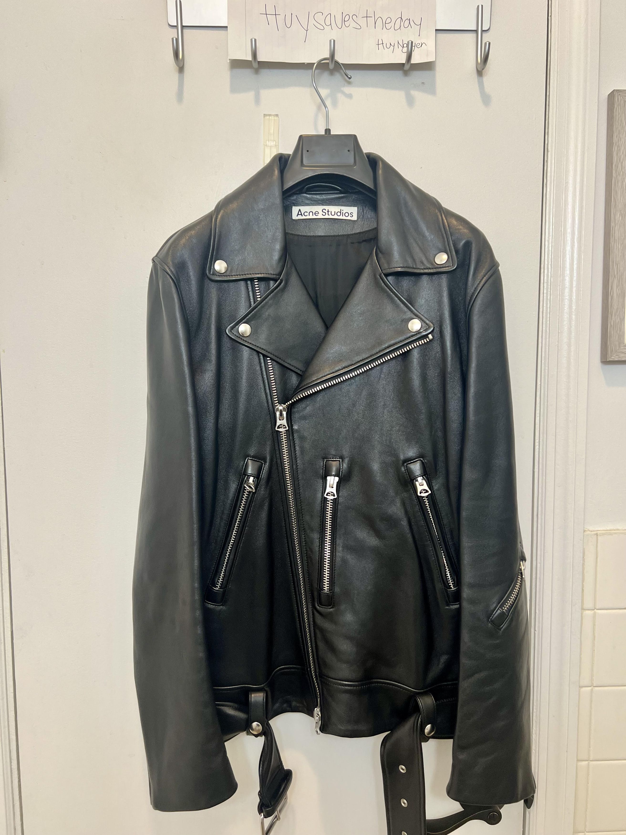 image of Acne Studios Acne Leather Jacket (Worn 3X Times) in Black, Men's (Size Small)