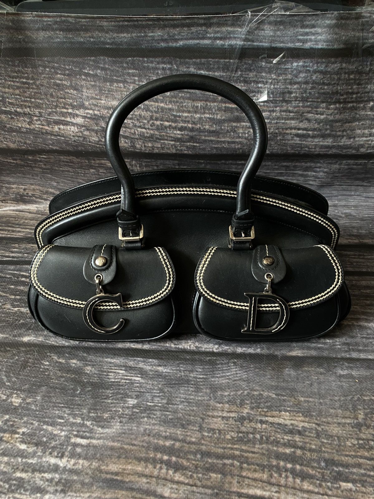 Christian Dior Detective Box Leather Tote Bag in Black, Women's