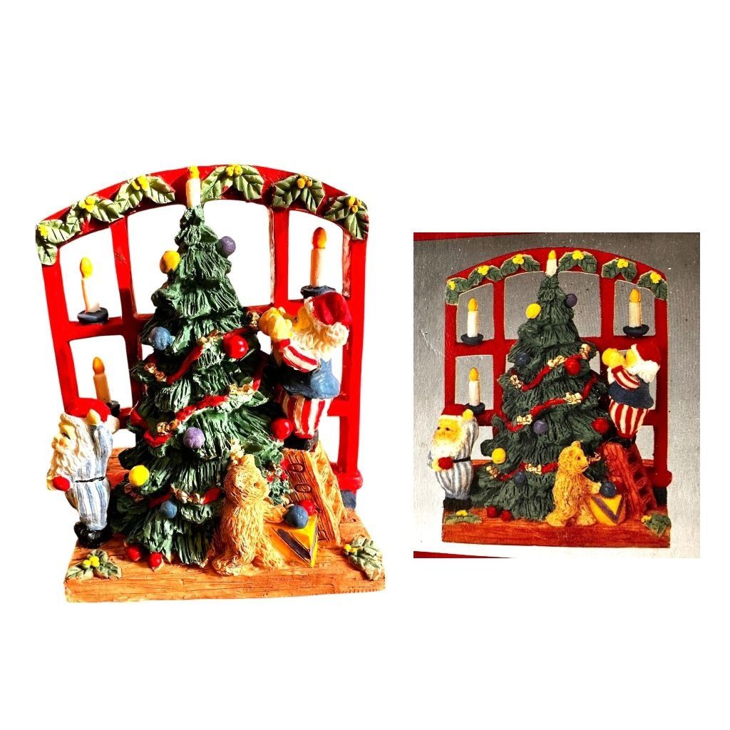 Vintage VTG Gift Collection Candle Holder New Christmas Tree Santa Size ONE SIZE - 9 Thumbnail
