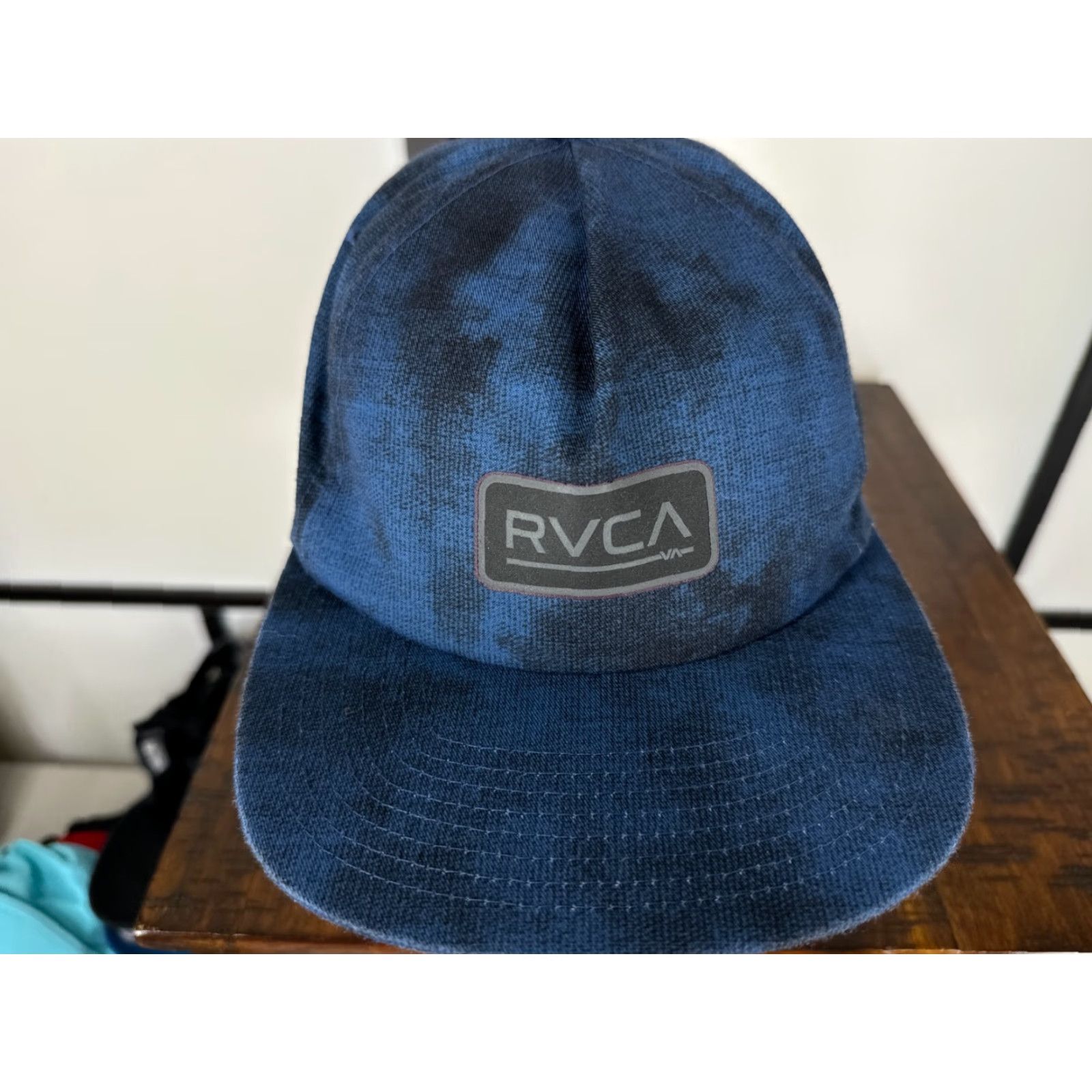 RVCA RVCA Hat Cap Snap Back Adult One Size Blue Denim Look Polyester Skate Surf Beach Mens Hats 90s Theme Adjustable Twill Solid Casual Size ONE SIZE - 2 Thumbnail