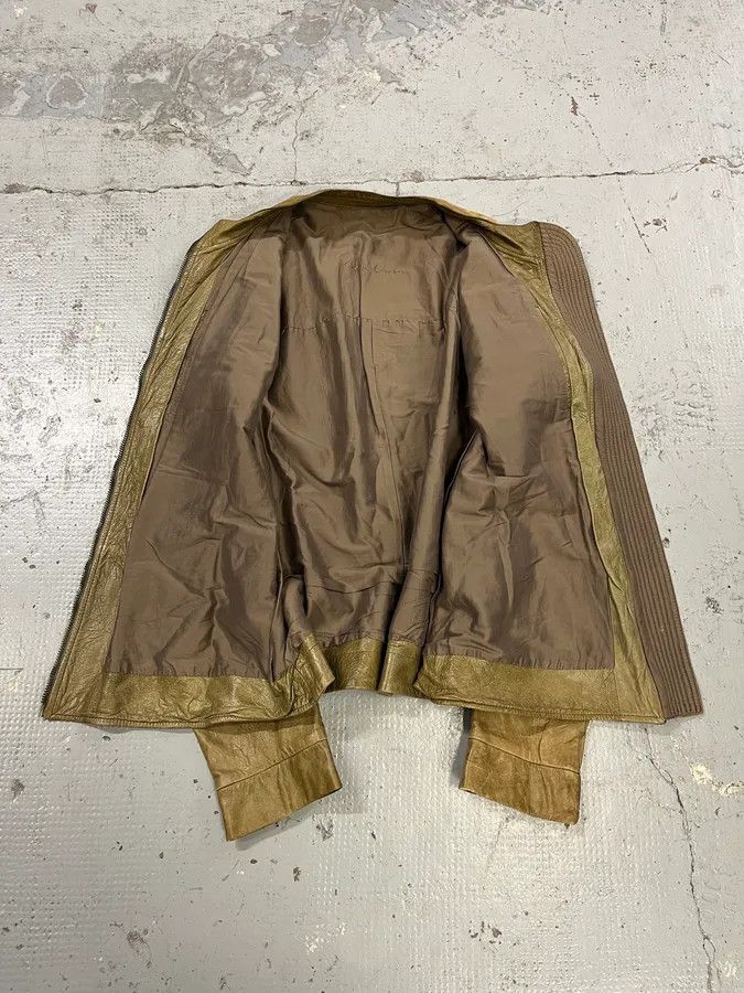 Rick Owens AW2004 Rick Owens Cargo Pocket Khaki Leather Jacket Size US M / EU 48-50 / 2 - 9 Thumbnail