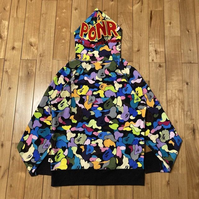 Bape BAPE Multi Camo Shark Full Zip Hoodie a bathing ape PONR Size US L / EU 52-54 / 3 - 2 Thumbnail