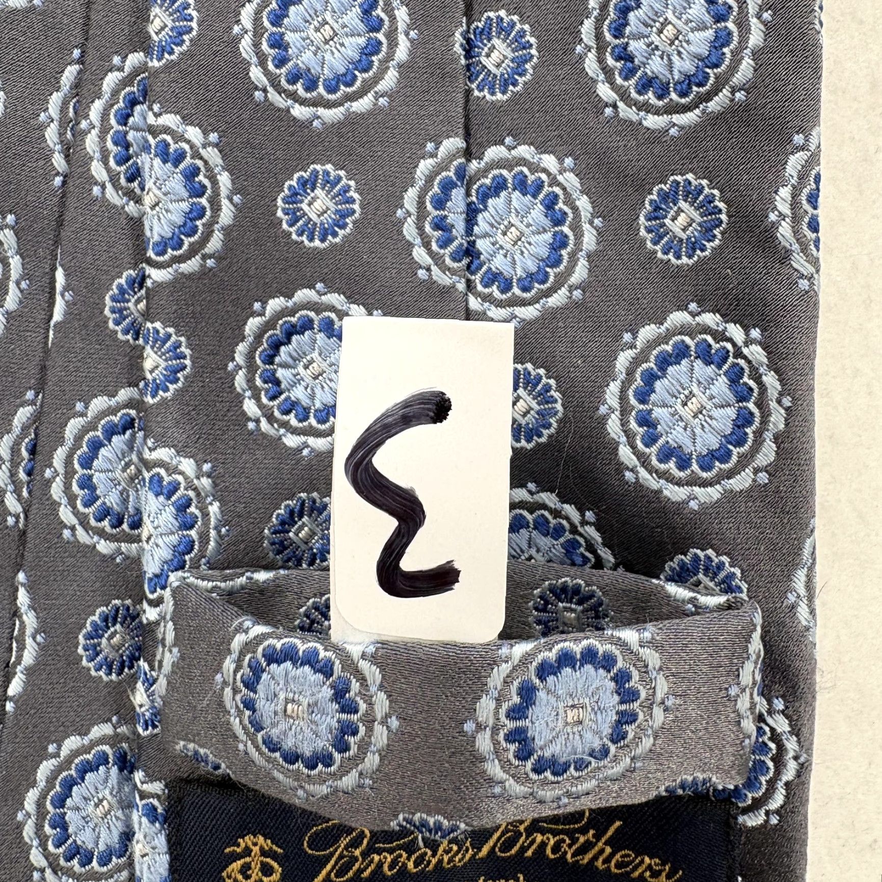 Brooks Brothers Brooks Brothers Tie Necktie Mens Gray Silk Jacquard Floral USA Italian Business Size ONE SIZE - 5 Thumbnail
