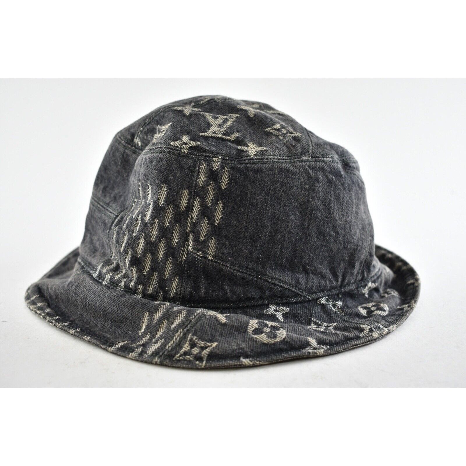 Louis Vuitton Louis Vuitton Nigo Black Monogram Logo Sun Bucket Hat M 58cm Size ONE SIZE - 4 Thumbnail