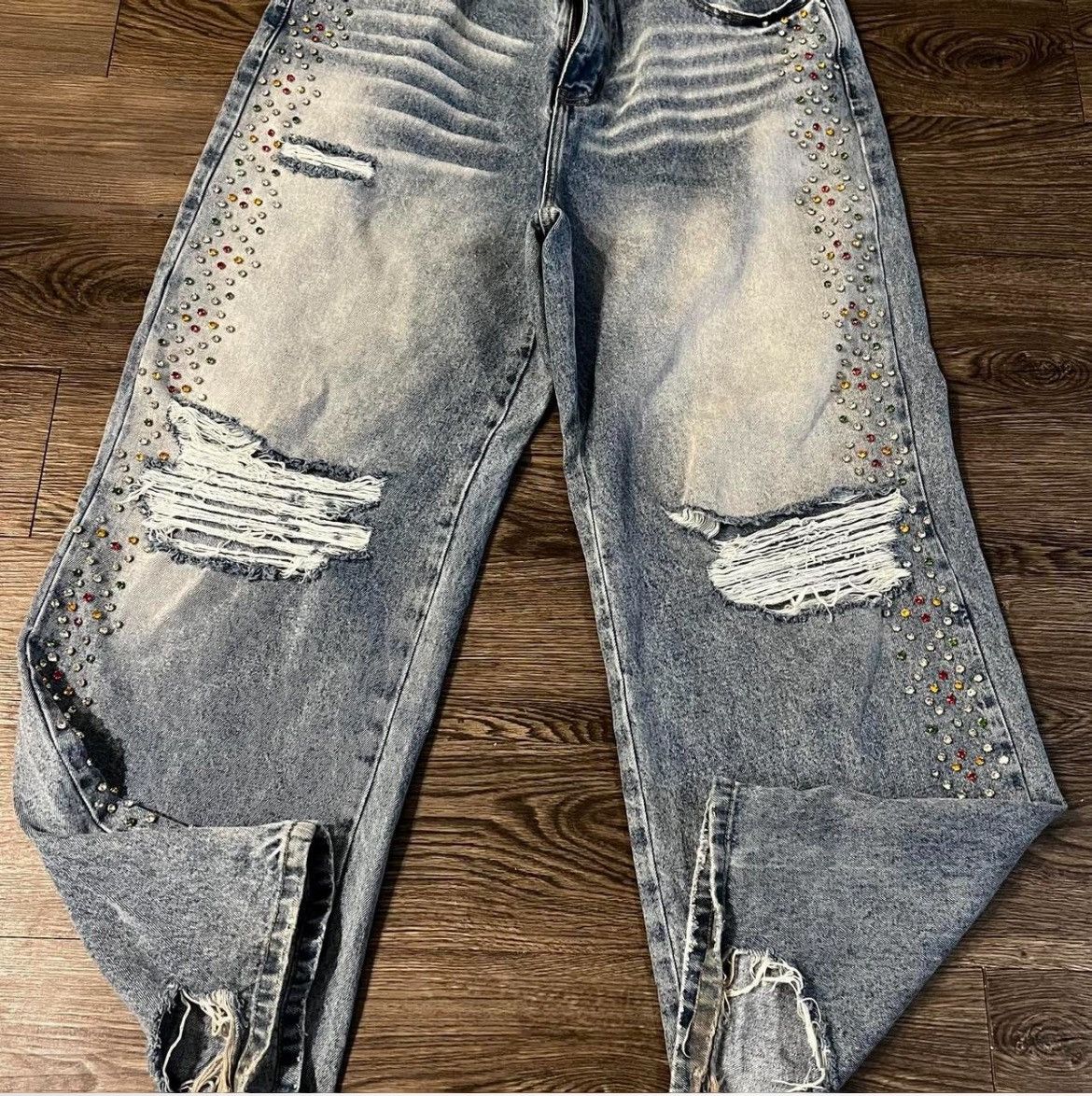 HMDD HMDD Crystal Baggy H Star Jeans Size US 38 / EU 54 - 6 Thumbnail