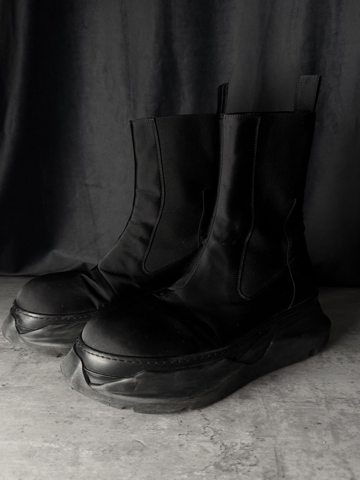 Rick Owens RICK OWENS AW21 Black Satin Beatle Abstract Nylon Boots Size US 8.5 / EU 41-42 - 3 Thumbnail