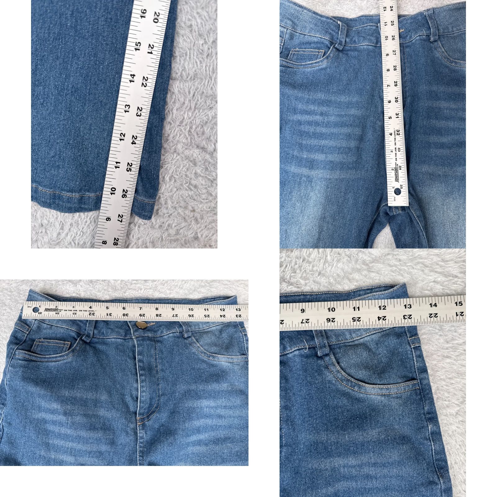 Vintage Unbranded Jeans Women 25 Blue Denim Bootcut High Rise Cotton Zip Fly Whiskers 25x27 Size 42" / US 20 - 8 Thumbnail